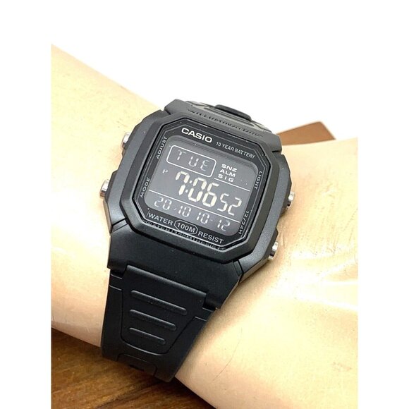 Casio Men's Watch W800H Illuminator Quartz Digital Black Resin Sport 3240 - Picture 5 of 14